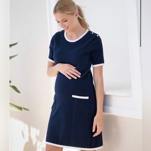 Seraphine Navy A-Line 60s Nursing Dress